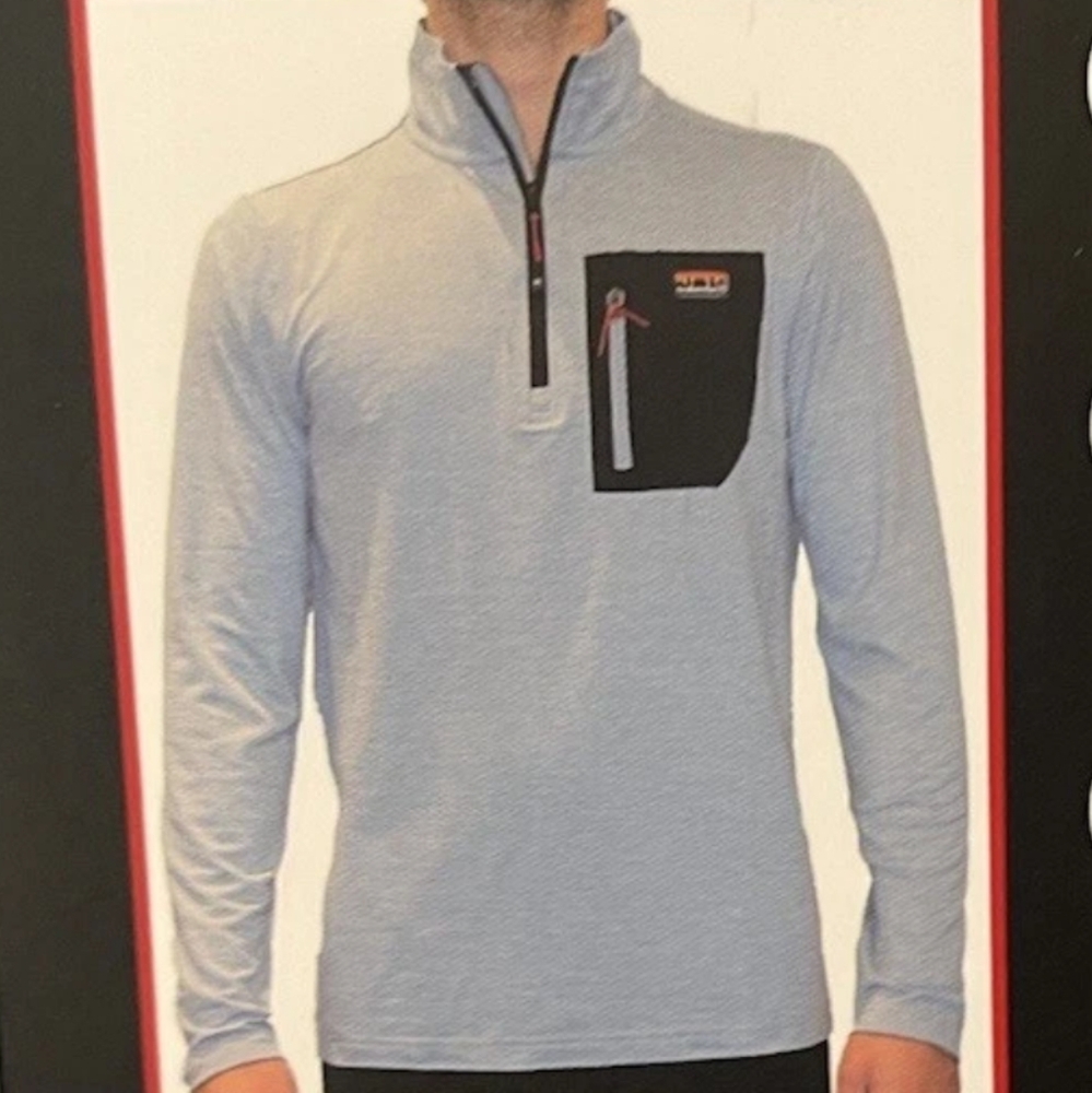Avalanche Men's Quarter Zip Long Sleeve Jersey Top Pullover Shirt Blue XL
